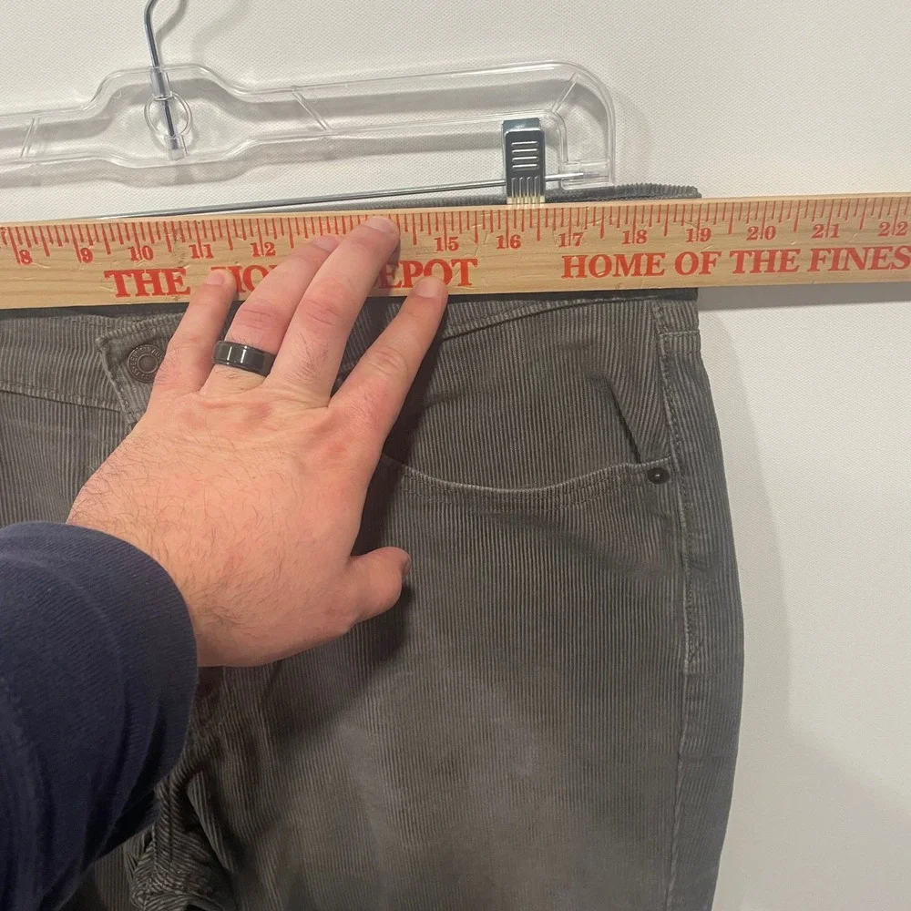 Levis‎ 514 Straight Fit Corduroy Pants Mens 36x30 Charcoal Gray Stretch Trousers